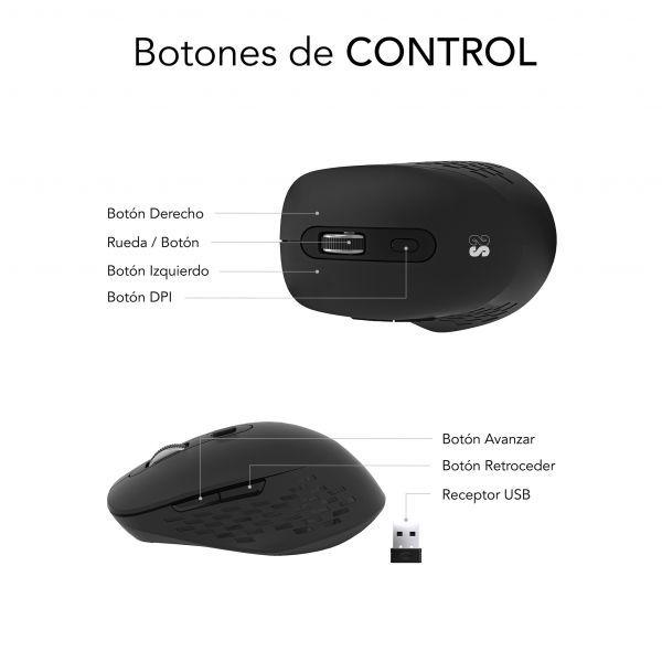 Rato SUBBLIM Curve Ergo Dual (Mão direita - 1600 DPI - Ótico - Preto), miniatura 3