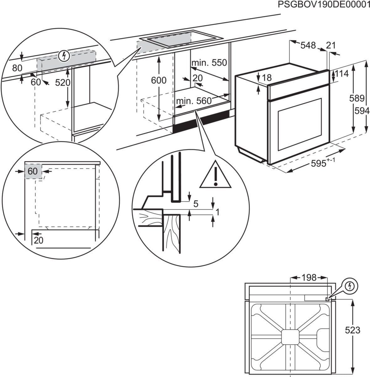 Forno Encastre AEG OU5AB21FSM (Forno elétrico - 72 l - Pirolítico - Preto), miniatura 12