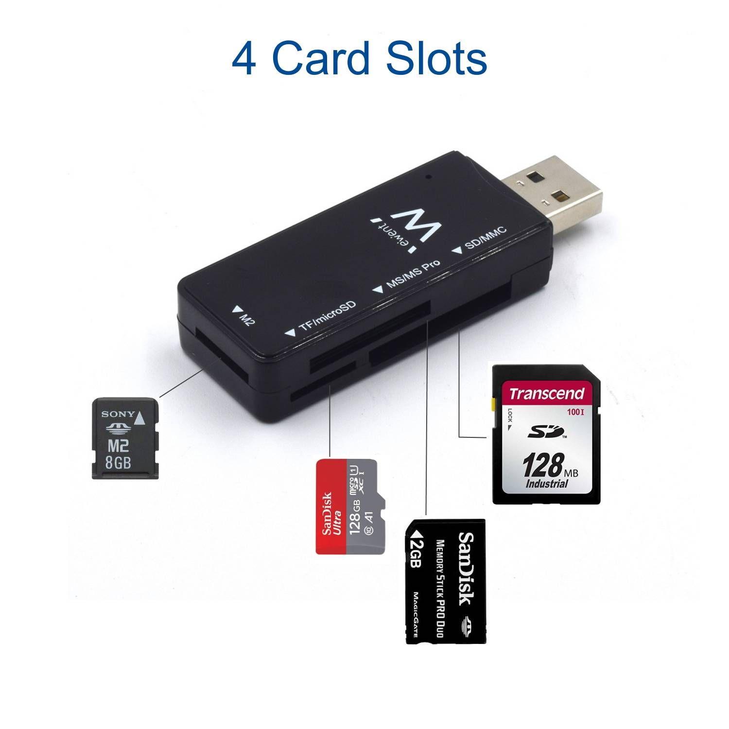 Leitor de Cartões EWENT EW1049 (USB 2.0 - Externo - Preto), miniatura 2