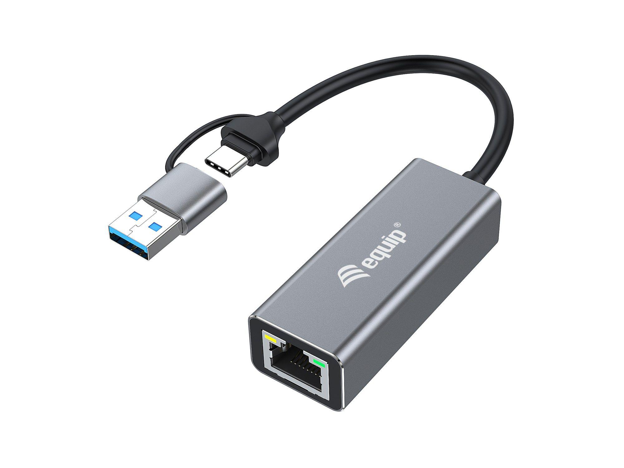 Adaptador USB Ethernet EQUIP 133495 EQP852 (2,5 Gbit/s - Cinzento)