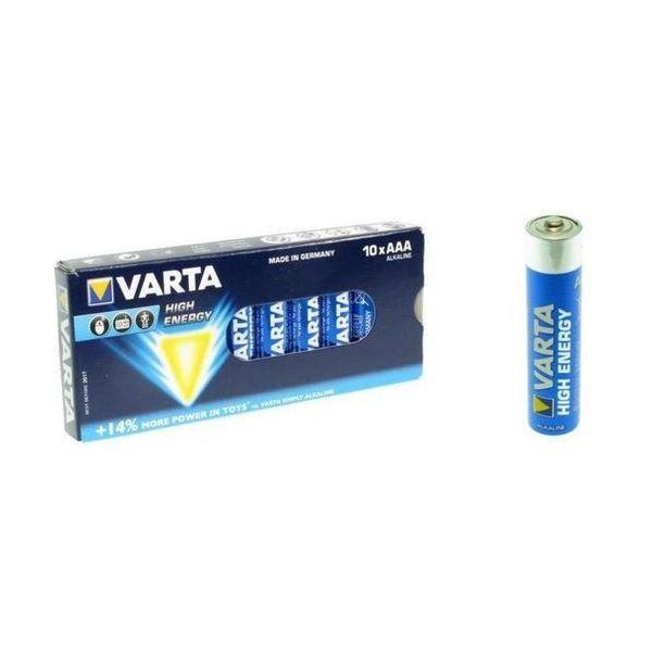 Pilhas Alcalinas VARTA High Energy (AAA/LR03 - 1,5 V - 10 unidades)