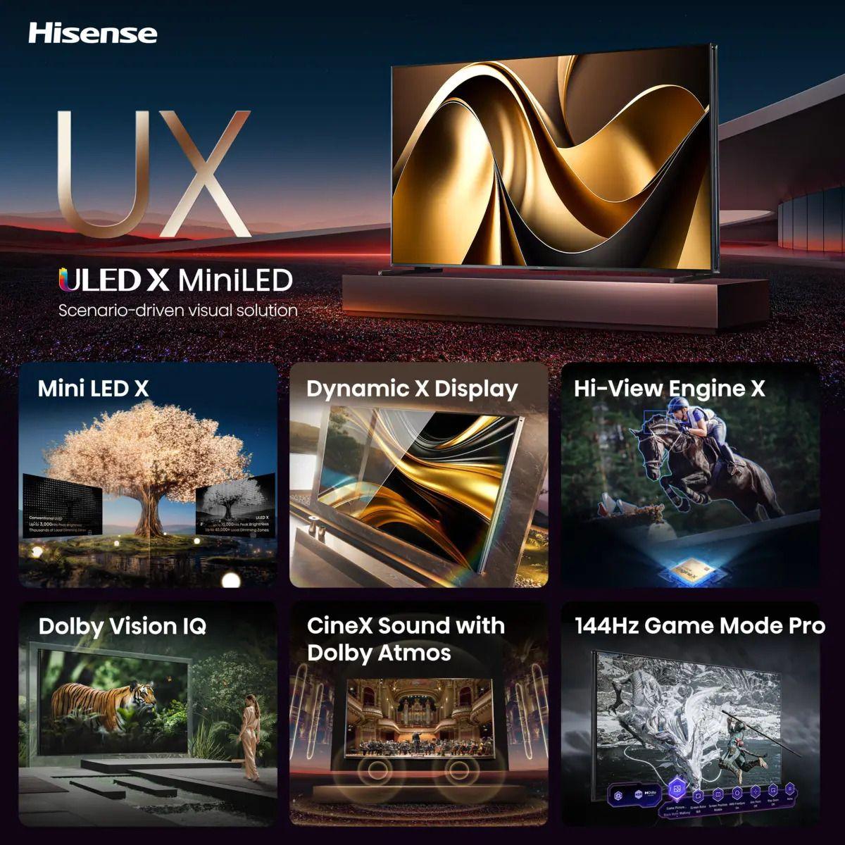 Televisor HISENSE 85UXNQ (85" - 144 Hz - 3840 x 2160 pixels - Preto) — miniatura 4