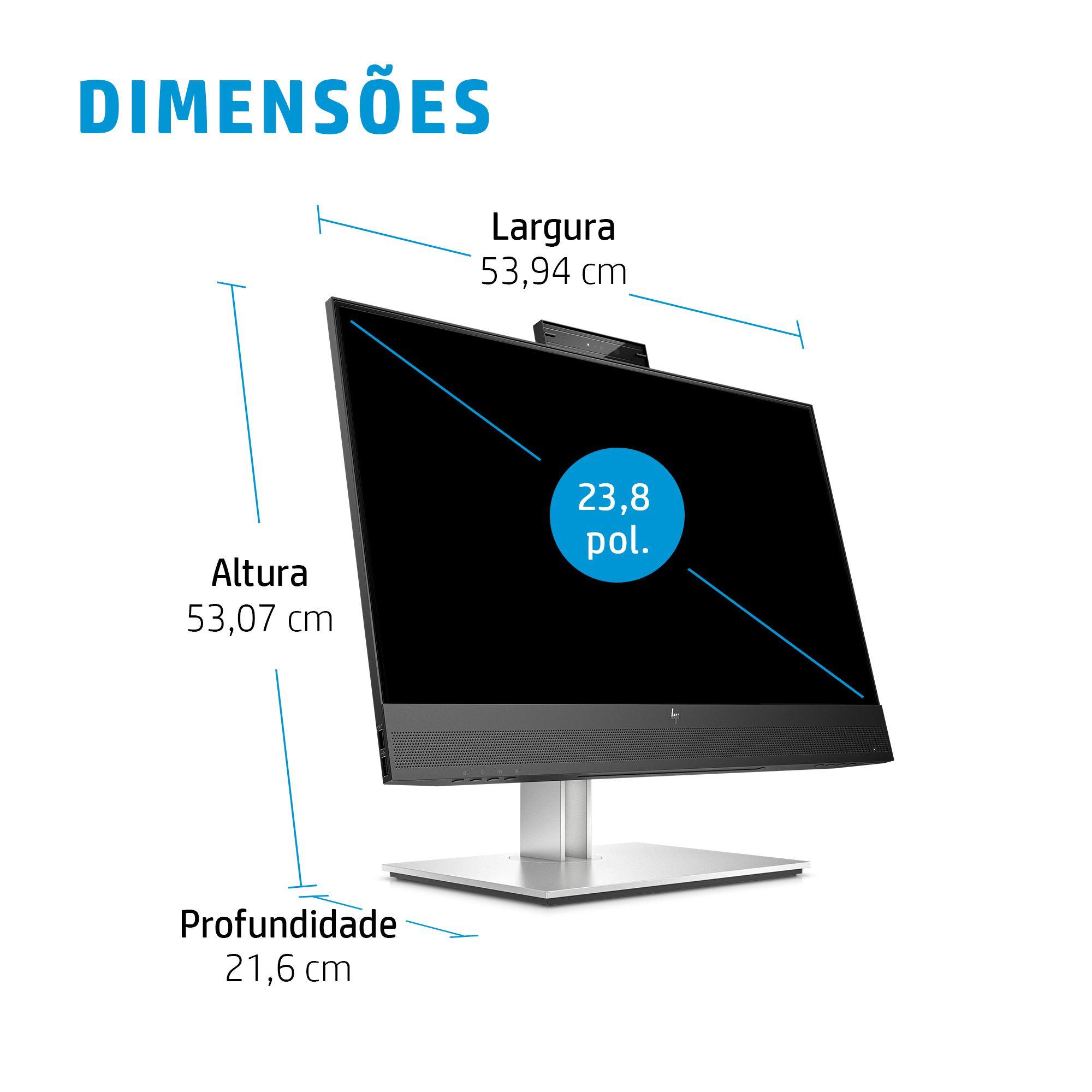 Monitor HP E24mv G4 (23,8" - IPS - 60 Hz - Preto) — miniatura 6