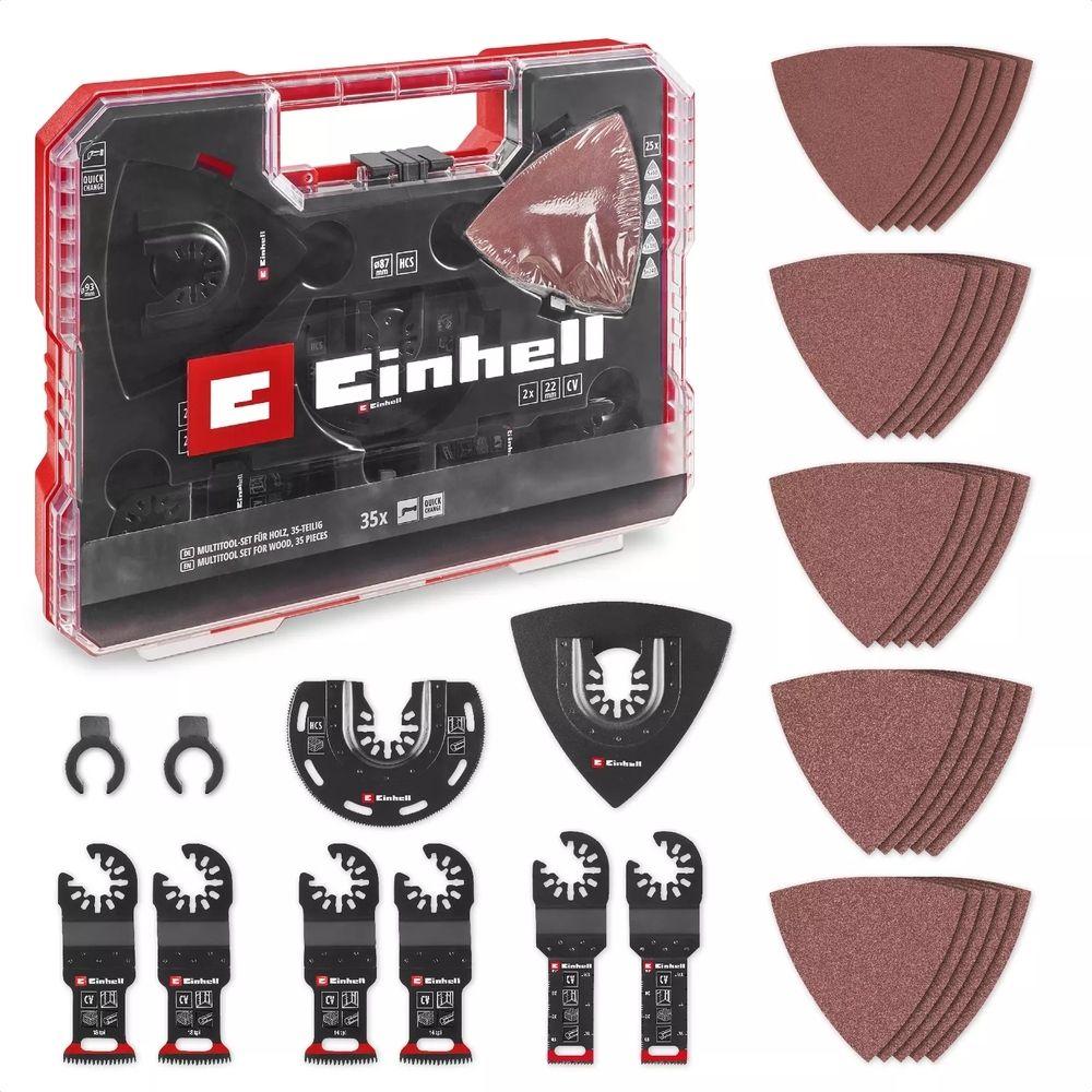 Conjunto de Acessórios para Ferramenta Multifunções EINHELL-KWB XL-PLUS-CASE (35 peças - Madeira - Starlock)