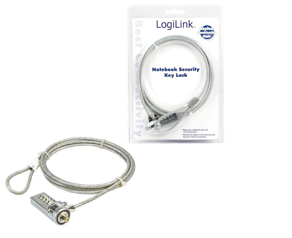 Cadeado de Segurança para Portátil LOGILINK NBS002 (Código de 4 Dígitos - Cabo 1,5 m)