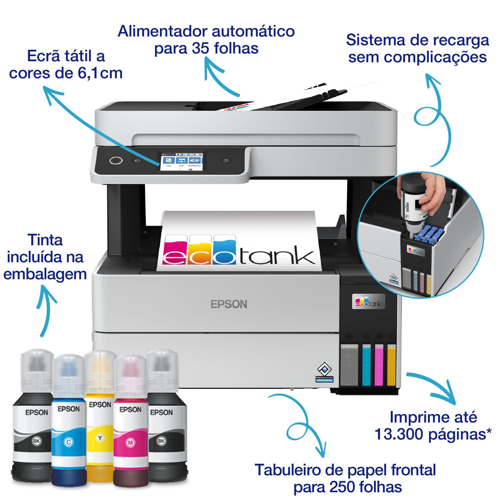 Impressora Multifunções EPSON EcoTank ET-5150 (A4 - Impressão a cores - 250 folhas - Preto e Branco) — miniatura 5