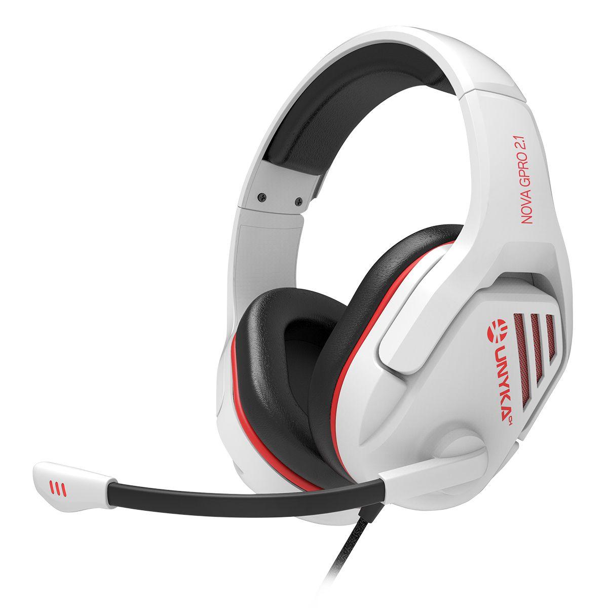 Headset Gaming UNYKACH NOVA GPRO 2.1 (Binaural - Com fios - Circum-aural - Branco)