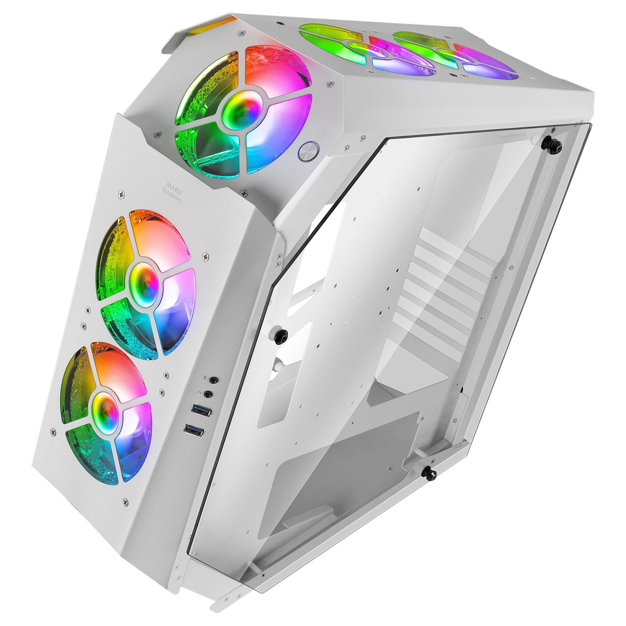 Caixa ATX MARS GAMING MC51W (ATX, Micro ATX, Mini-ITX - 2,5" - ATX, Mini-ITX - Branco) — miniatura 3