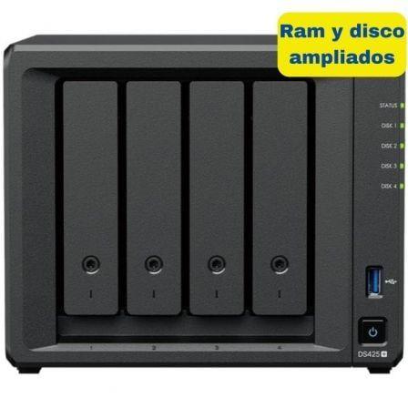 NAS SYNOLOGY DiskStation DS425+ (SATA e NVMe - 6GB DDR4 - Preto)