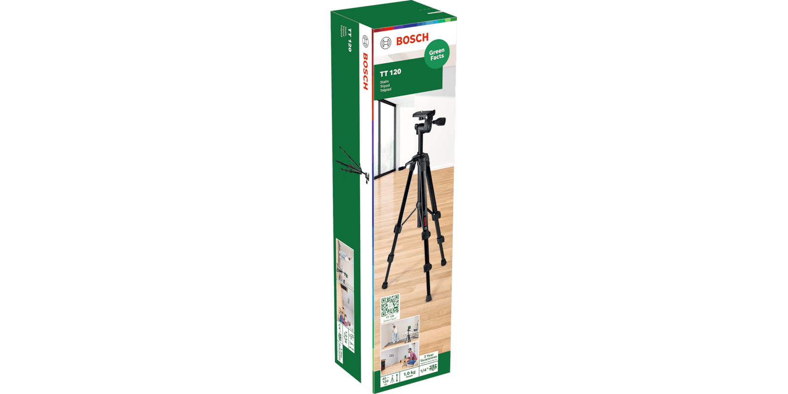Tripé para Laser BOSCH TT 120 (45-120 cm - Rosca 1/4" - Preto), miniatura 5