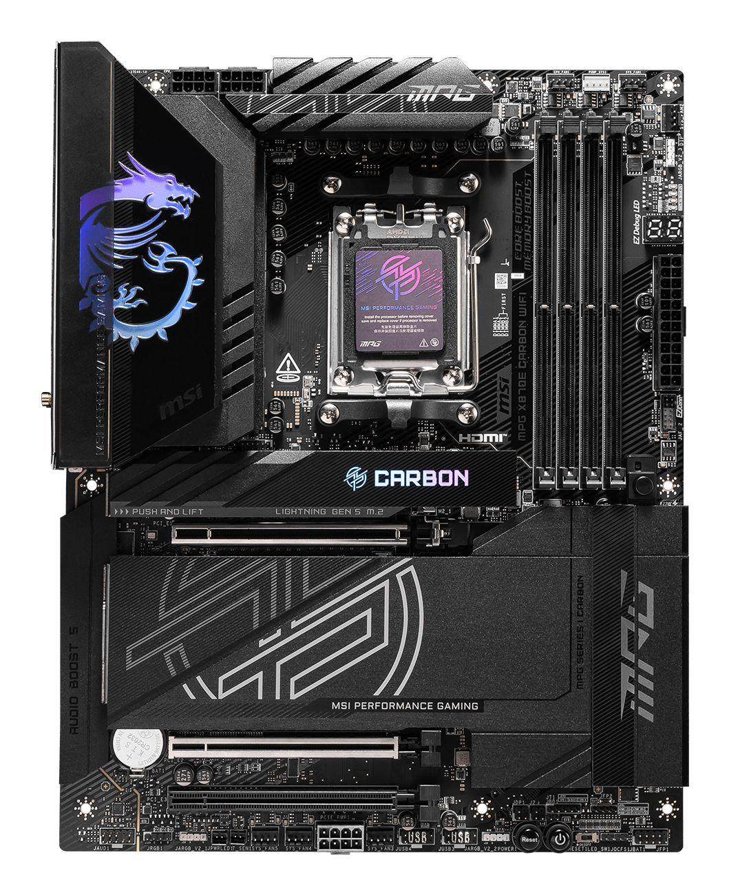 Motherboard MSI MPG X870E CARBON WIFI (AM5 - AMD Ryzen 7 - ATX - Preto), miniatura 2
