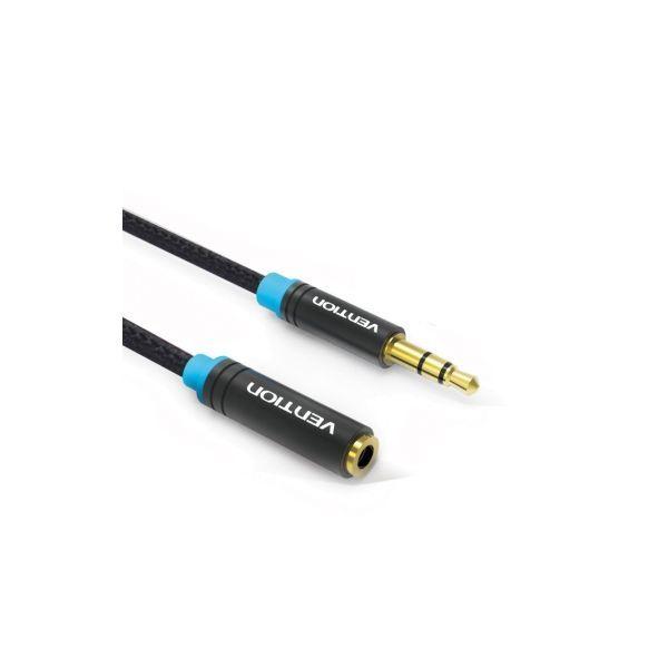 Cabo de Extensão Estéreo VENTION VAB-B06-B100-M (1 m - Jack 3,5 mm macho - Jack 3,5 mm fêmea - Preto) — miniatura 2