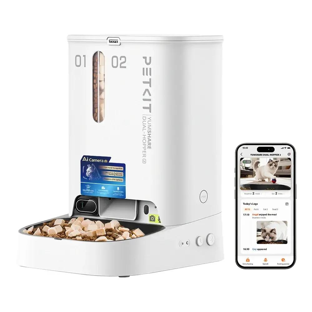 Comedouro PETKIT YumShare Dual-Hopper 2 (Branco) — miniatura 2