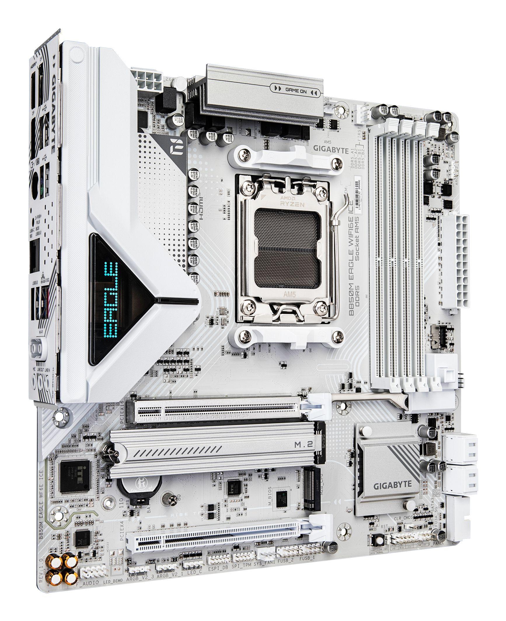 Motherboard GIGABYTE B850M EAGLE WIFI6E ICE (AM5 - micro ATX - Duplo canal - Branco) — miniatura 3