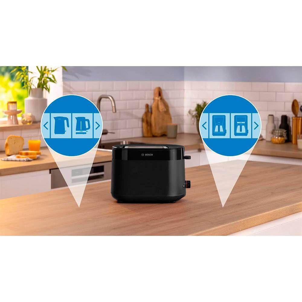 Torradeira BOSCH TAT2M123 (950 W - 2 fatias - Plástico - Preto), miniatura 4