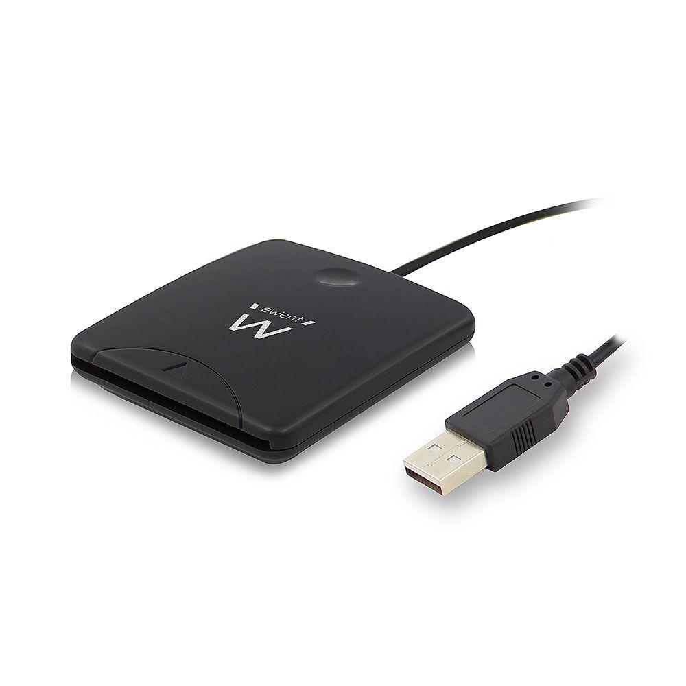 Leitor de Cartões do Cidadão EWENT EW1052 (USB 2.0 - 1 m - Preto)