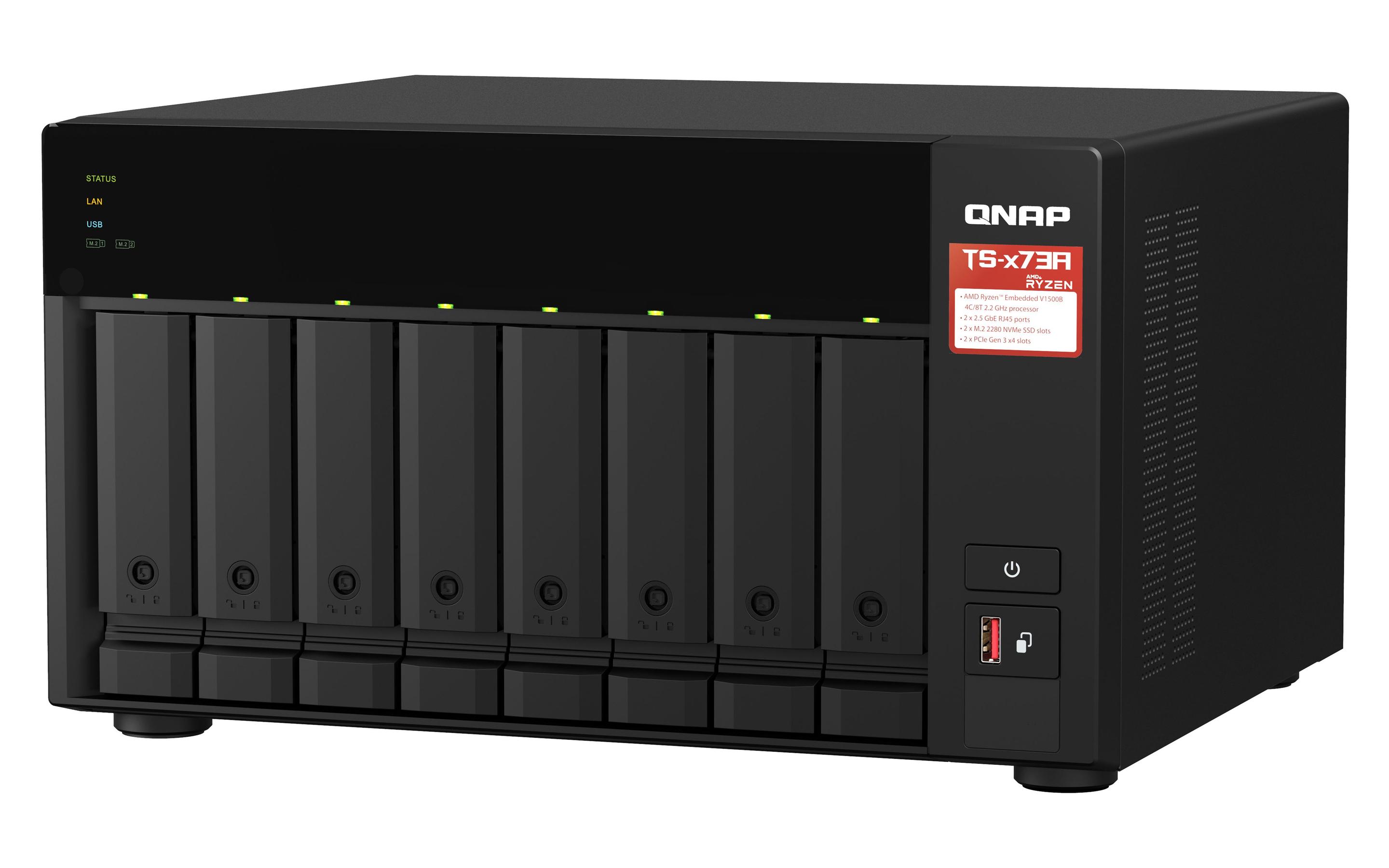 NAS QNAP TS-873A-8G (Serial ATA III - 8 GB - 8 baias - Preto), miniatura 3