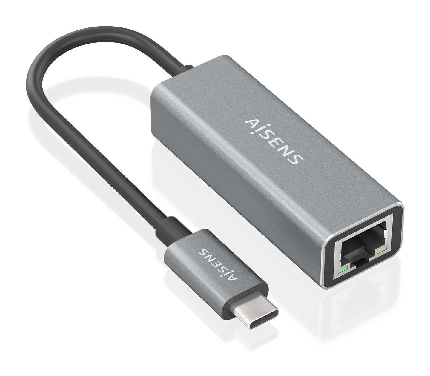 Conversor USB-C para Ethernet AISENS A109-0898 (USB Type-C - 1000 Mbit/s - Cinzento)
