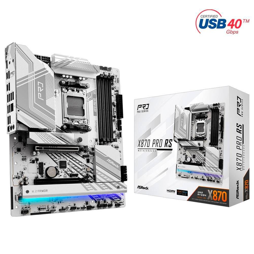 Motherboard ASROCK X870 Pro RS (AM5 - ATX - DDR5-SDRAM - Branco), miniatura 2