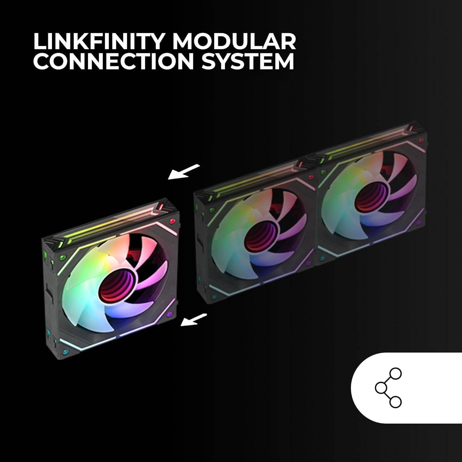 Ventoinha para Caixa de PC MARS GAMING MF-LINKFINITY (LED ARGB - Preto), miniatura 4
