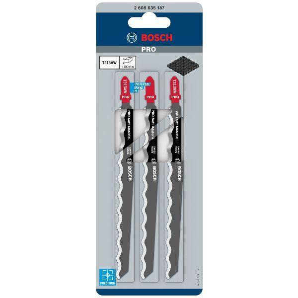 Conjunto de Lâminas de Serra Tico-Tico BOSCH T 313 AW (Materiais macios especiais), miniatura 3