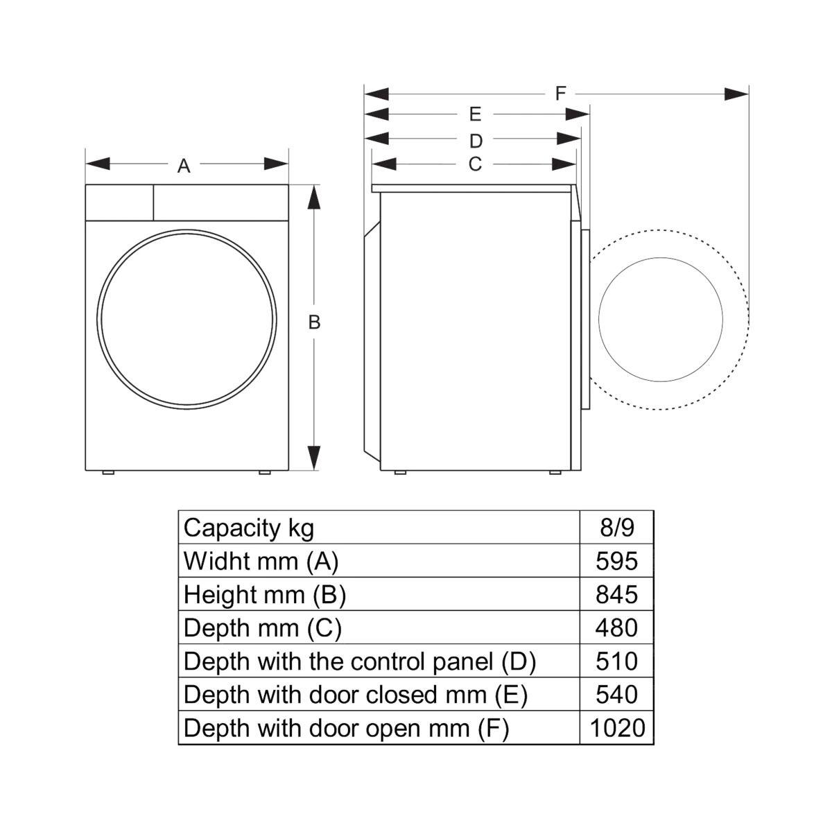 Máquina de Lavar Roupa Independente HISENSE WF3S8043BB3 (1400 RPM - B - A - Preto), miniatura 4