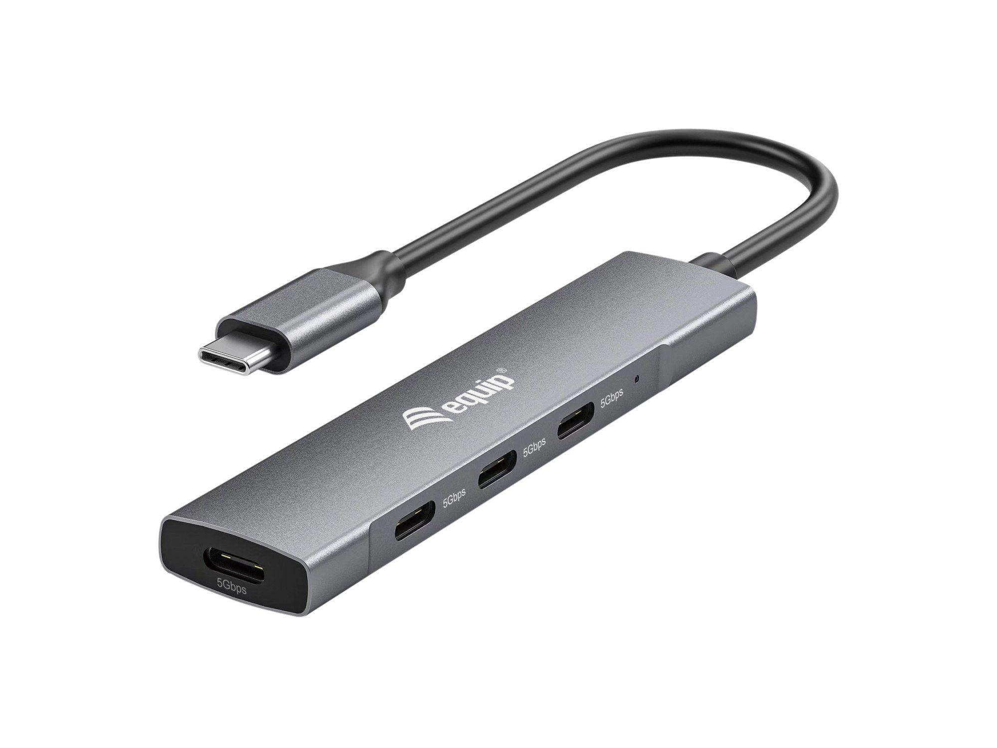 Hub USB-C EQUIP 128963 (0,15 m - Preto e Prateado)