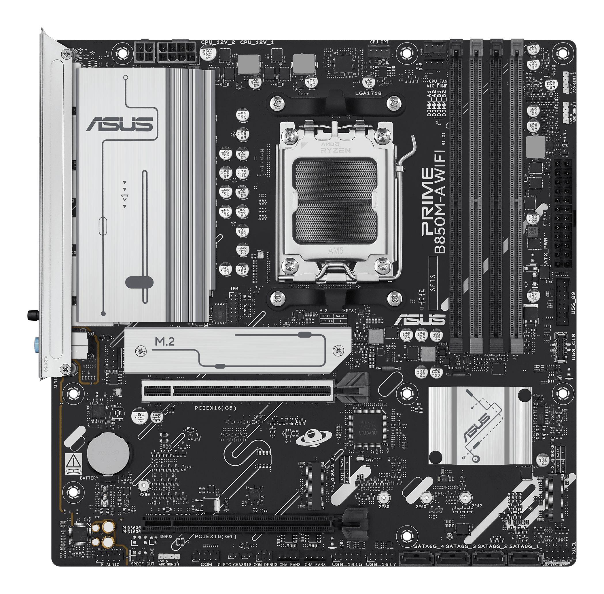 Motherboard ASUS PRIME B850M-A WIFI (AM5 - micro ATX - Duplo canal - Multicor) — miniatura 3