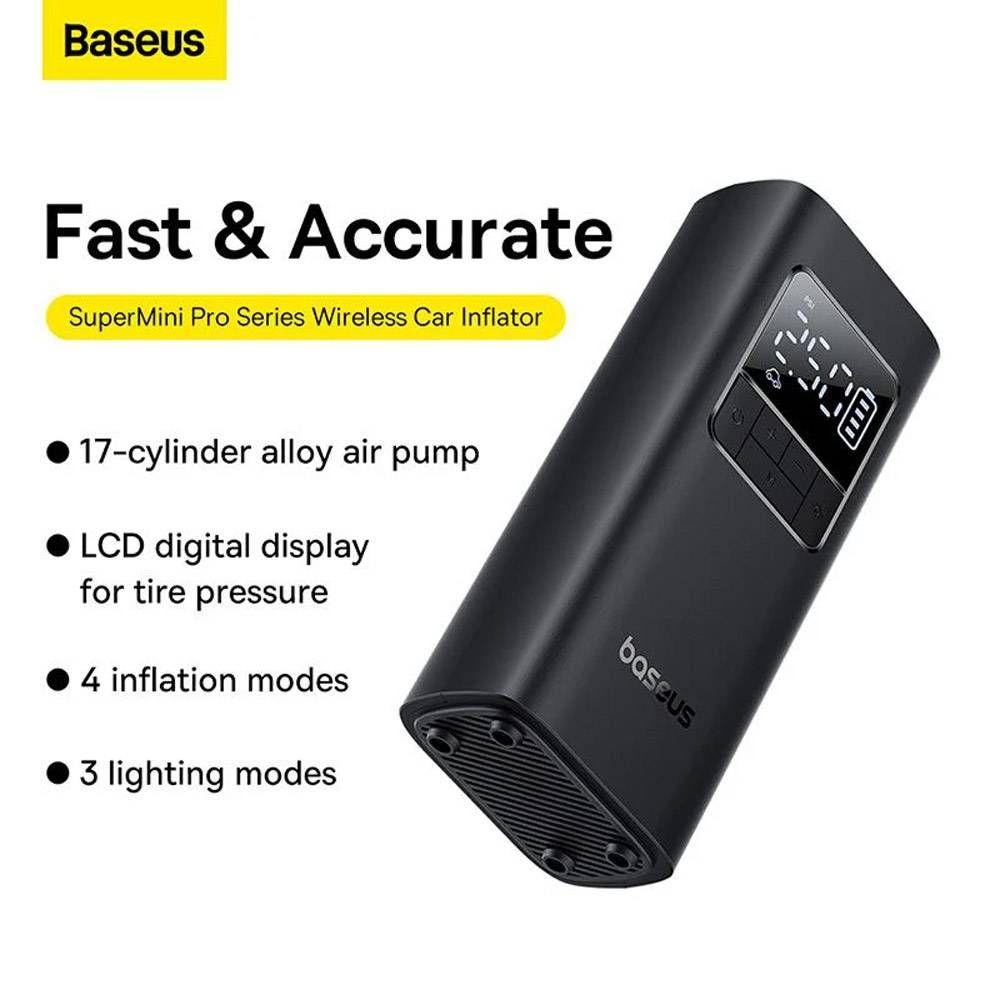 Compressor de Ar Portátil BASEUS SuperMini Pro Series Cluster (Sem fios - Preto) — miniatura 3