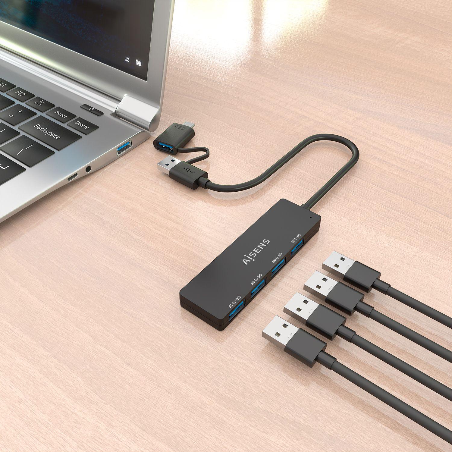 Hub USB AISENS A109-0987 (0,15 m - Preto), miniatura 6