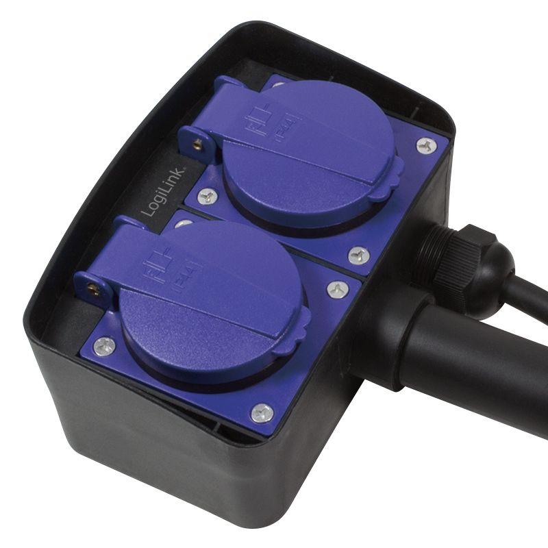 Distribuidor Elétrico de Exterior LOGILINK LPS214 (Preto e Azul), miniatura 4