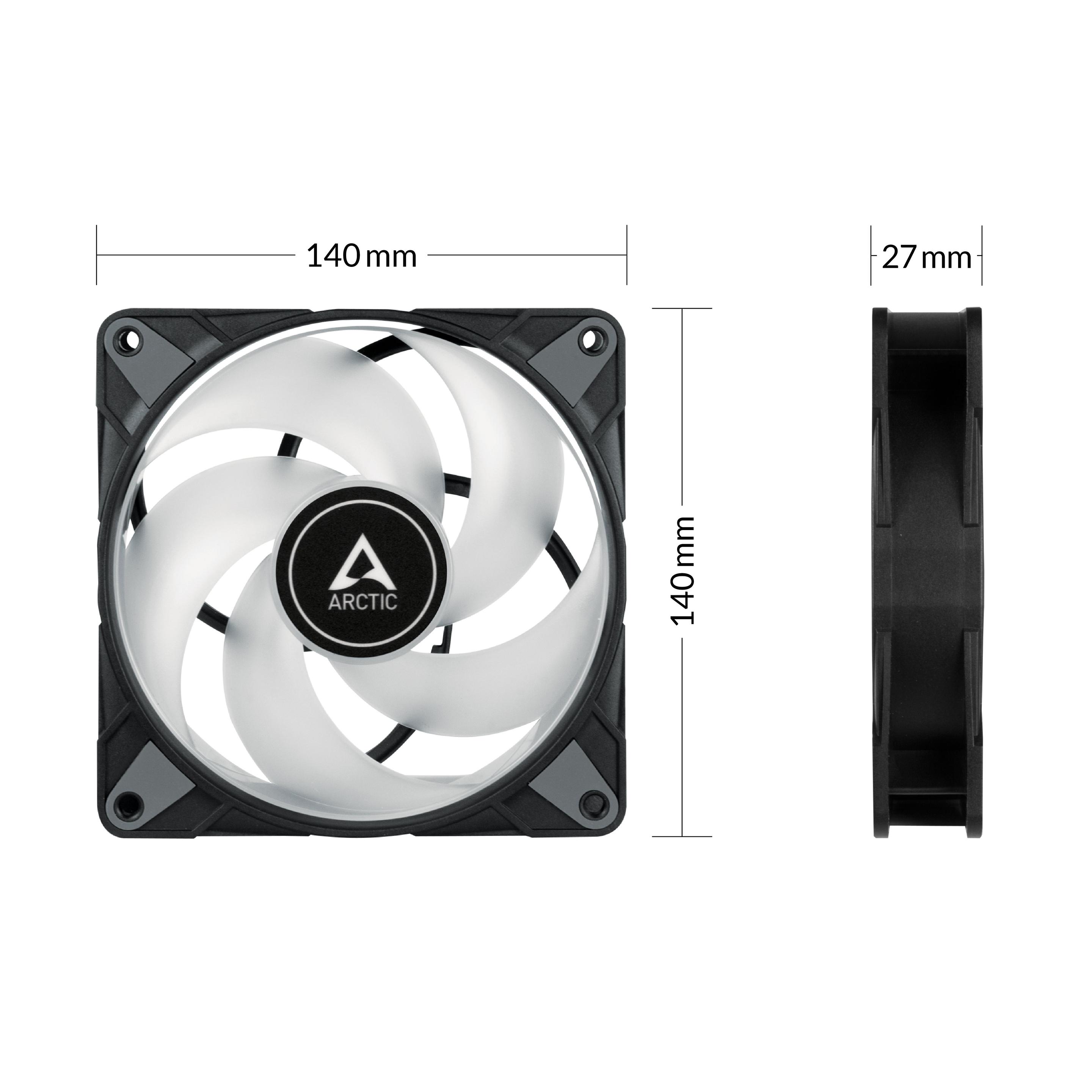 Ventoinha para Caixa de PC ARCTIC P14 PWM PST A-RGB 0dB (Não suportado - Preto) — miniatura 4