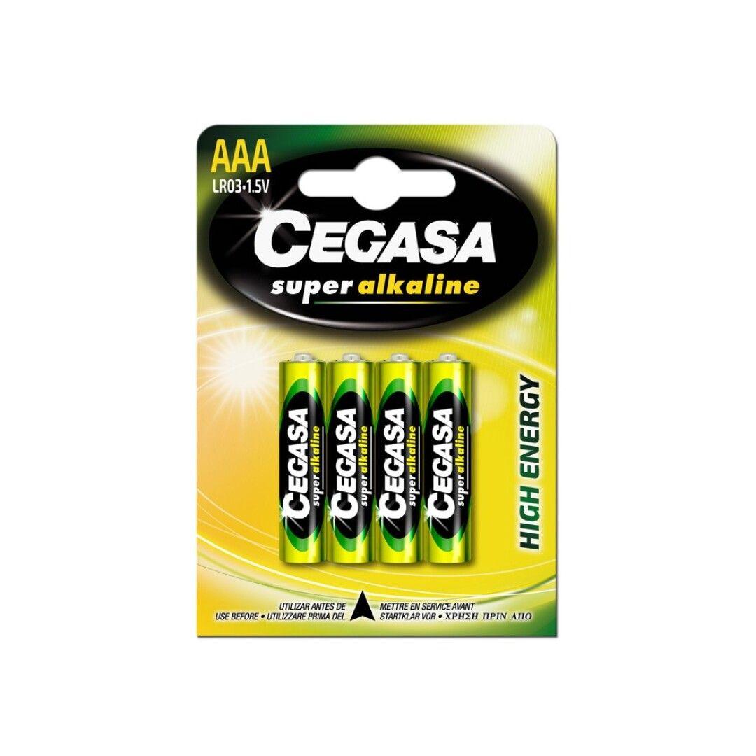 Pack de 4 Pilhas Alcalinas CEGASA LR03 AAA (1,5 V)