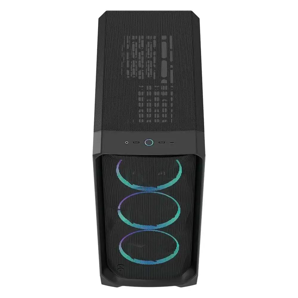 Caixa PC FRACTAL DESIGN Meshify 3 RGB TG Light Tint (2,5" - Aço, vidro temperado - RGB multicolorida - Preto) — miniatura 3