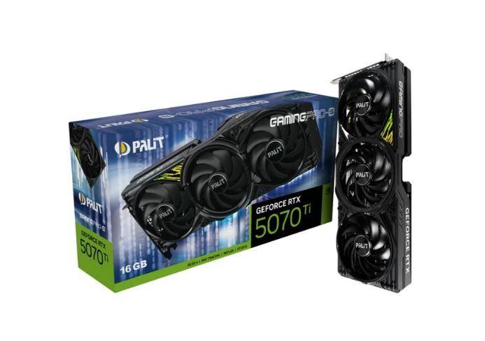 Placa Gráfica PALIT GeForce RTX 5070 Ti GamingPro-S NE7507T019T2-GB2031U (GeForce RTX 5070 Ti - 300 W - Full-Height/Full-Length FH/FL - Preto)