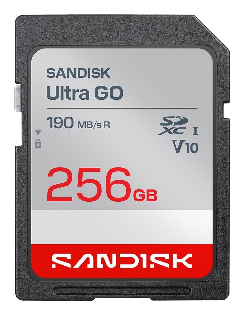 Cartão de Memória SANDISK Ultra GO (256GB - 190 MB/s - Preto)