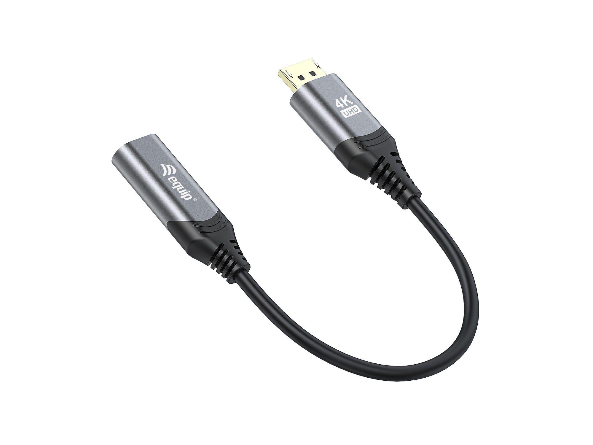 Adaptador DisplayPort para HDMI EQUIP 133445 (0,15 m - DisplayPort macho - HDMI fêmea - Preto e Cinzento), miniatura 2
