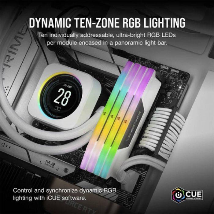 Memória RAM CORSAIR Vengeance RGB CMH32GX5M2B6400Z32W (6400 MHz - 32GB - DIMM de 288 pinos), miniatura 4
