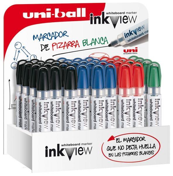 Expositor de 36 Marcadores para Quadro Branco UNIBALL Inkview PWB-202 (Plástico - Cores Sortidas)