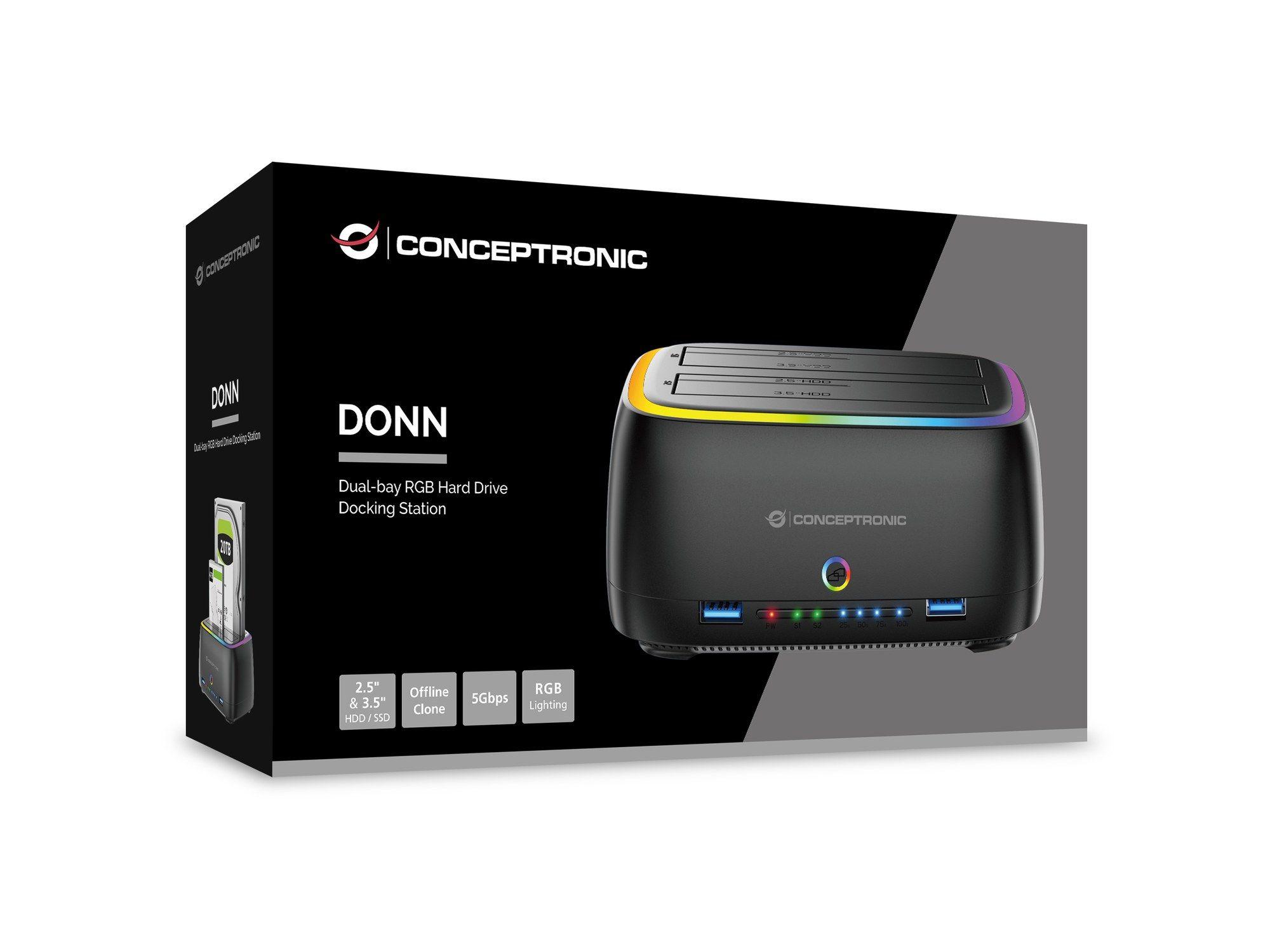 Docking Station para Discos CONCEPTRONIC DONN36B (2.5,3.5 " - SATA - Preto) — miniatura 4