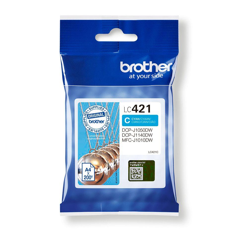 Tinteiro BROTHER LC421C (200 páginas - Ciano)