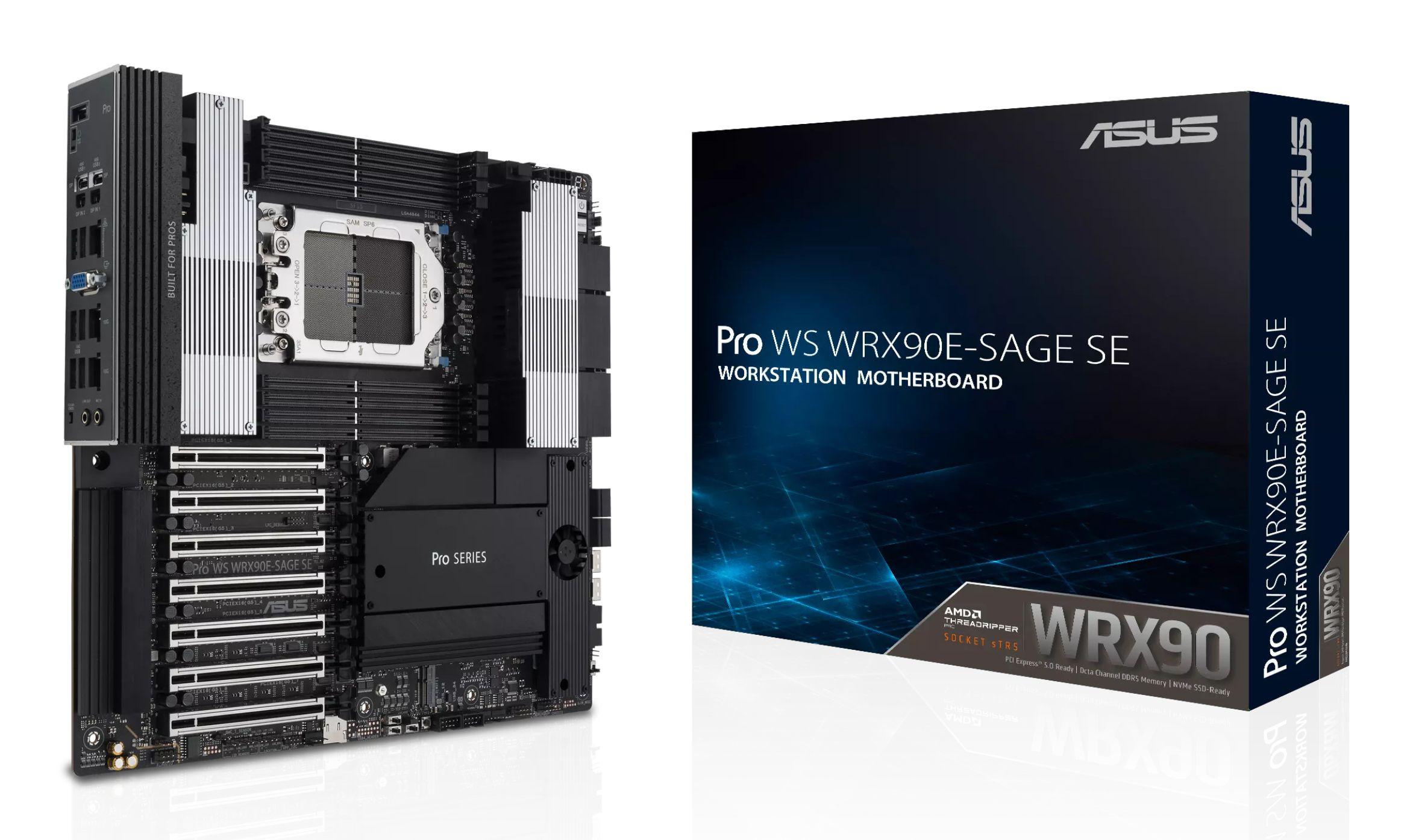 Motherboard ASUS PRO WS WRX90E-SAGE SE (sTR5 - EEB - Octa-canal - Alumínio e Preto)
