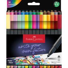Canetas Fineliner FABER-CASTELL Grip Finepen (0,4 mm - Estojo com 30)