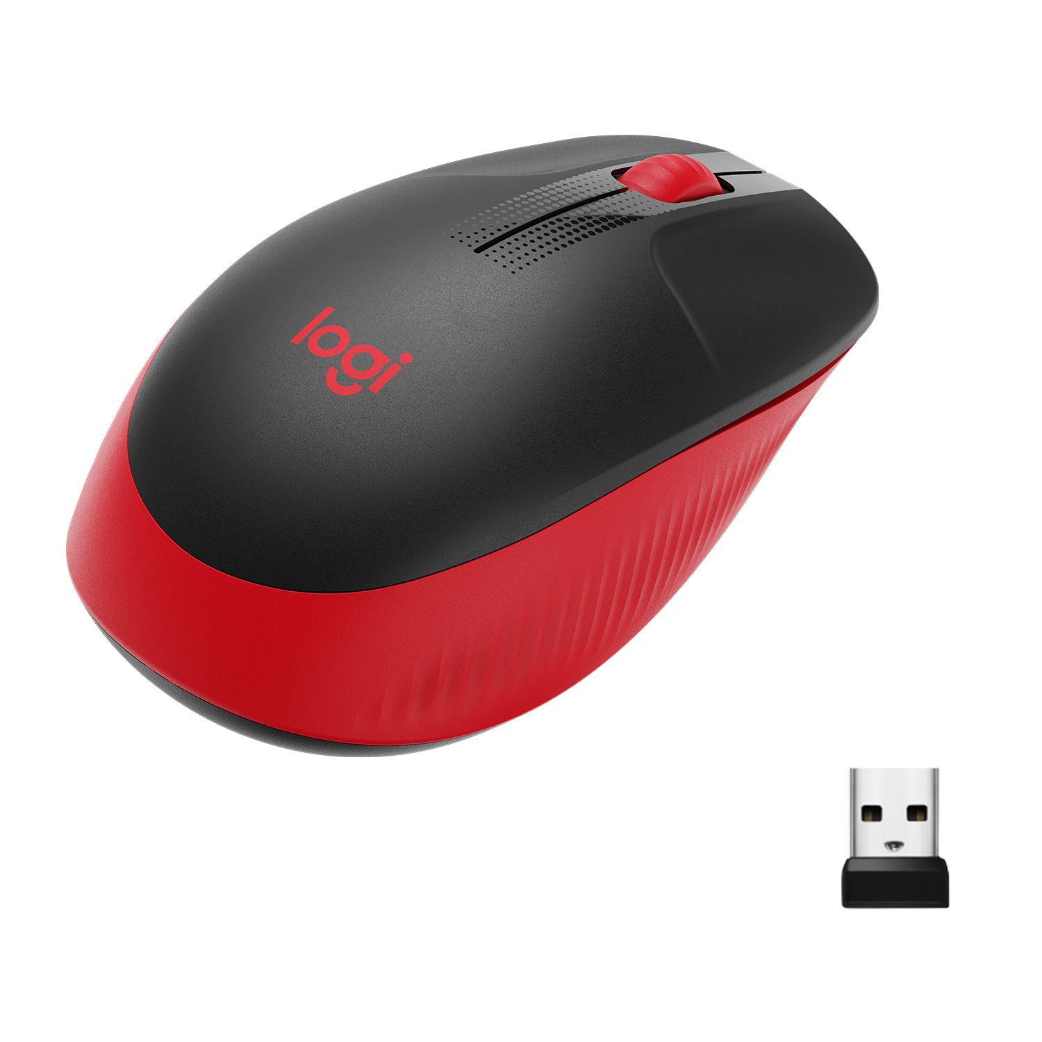 Rato LOGITECH M190 (Ambidestro - 1000 DPI - Ótico - Vermelho)