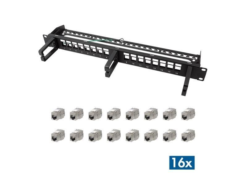 Painel de Patch Modular LOGILINK NK5005 (Preto)