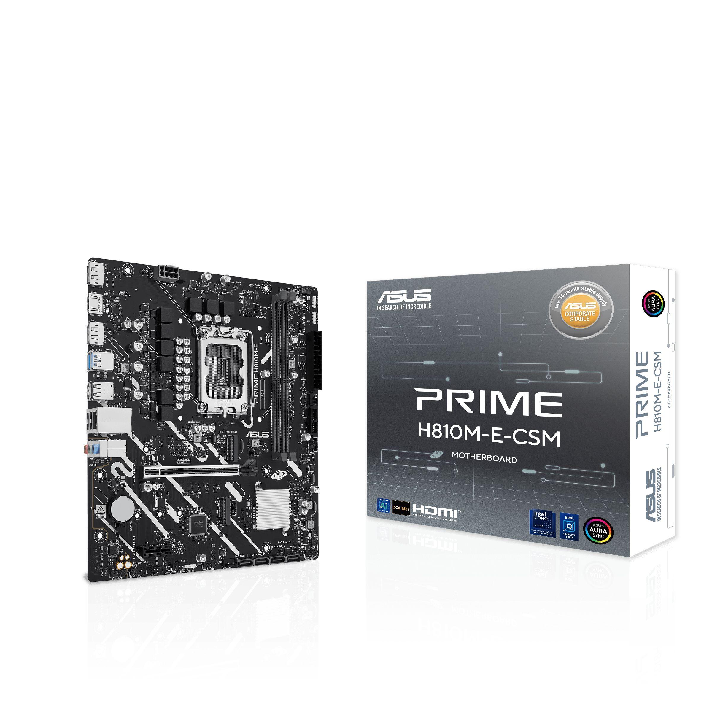 Motherboard ASUS PRIME H810M-E-CSM (LGA 1851 (Socket V1) - Intel Core Ultra - micro ATX) — miniatura 3