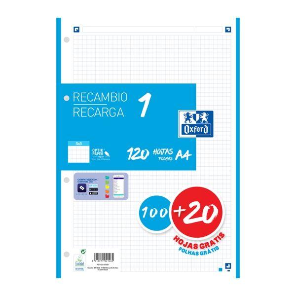 Recarga de Folhas para Caderno OXFORD School A4 (Turquesa)
