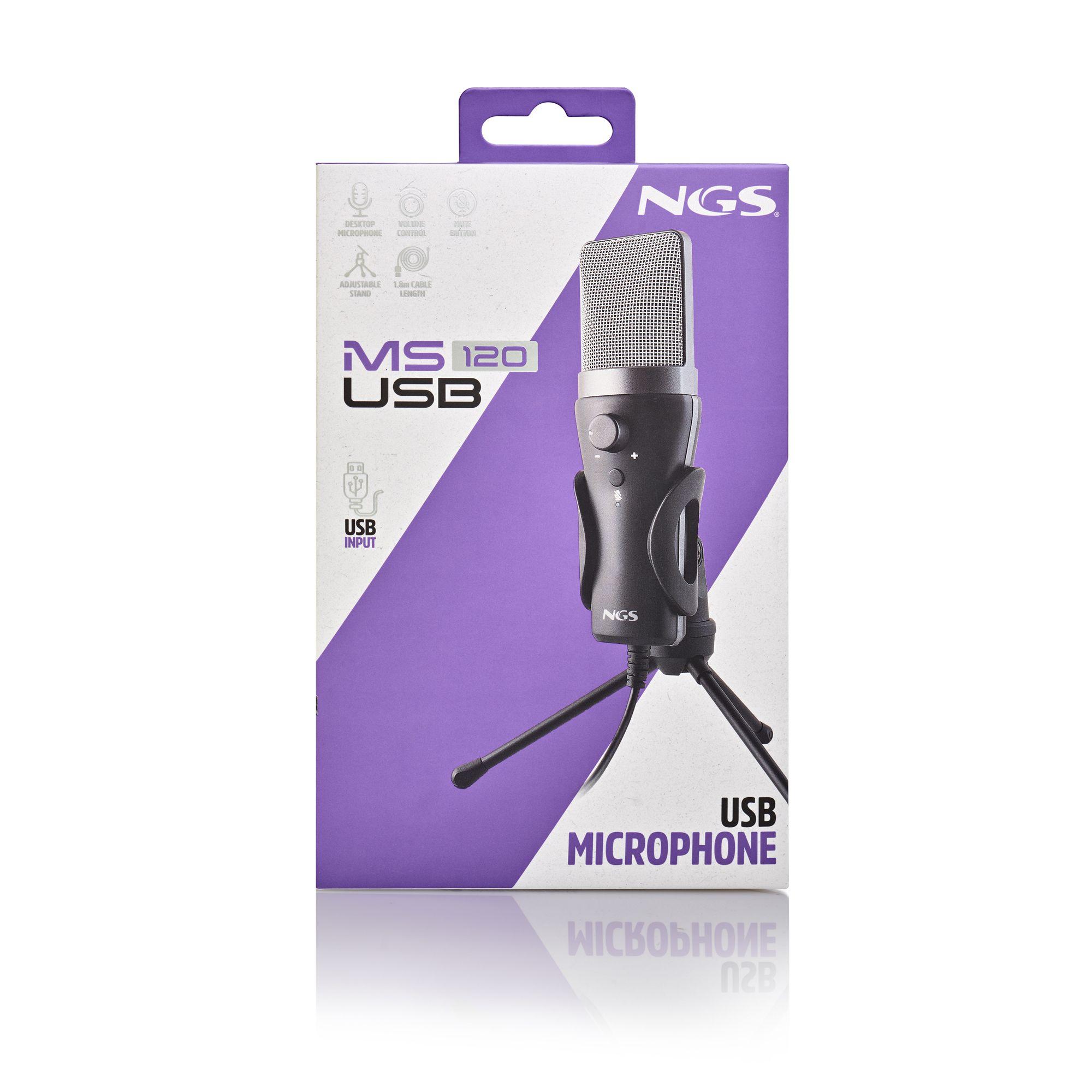 Microfone NGS MS120 (Microfone de podcast - Com fios - USB - Preto) — miniatura 8