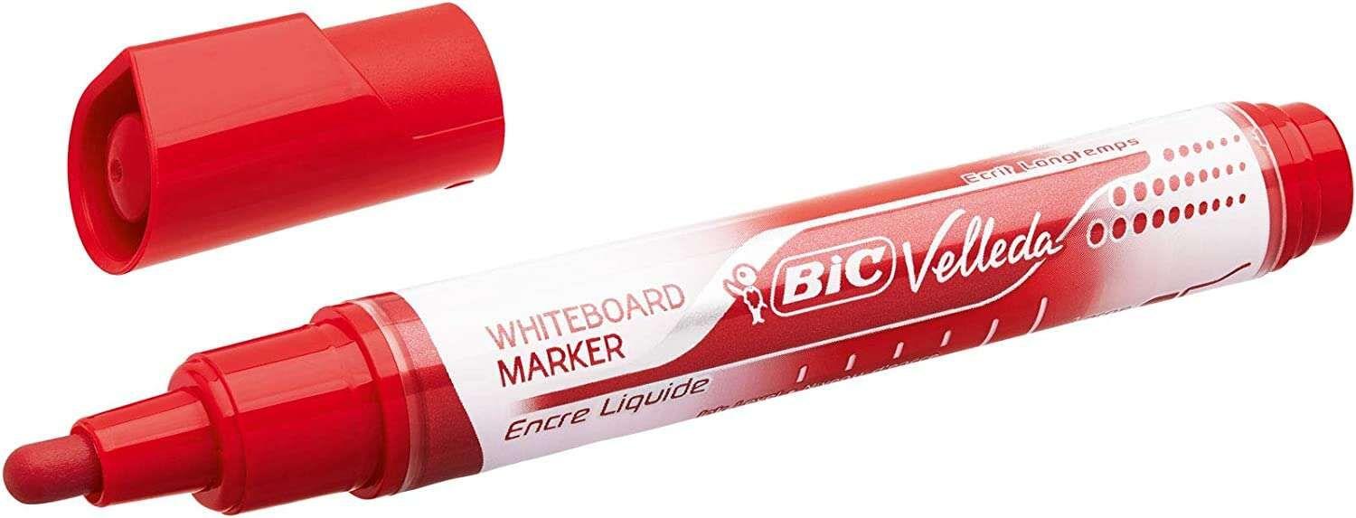 Marcador para Quadro Branco BIC Velleda Liquid Ink (Vermelho)