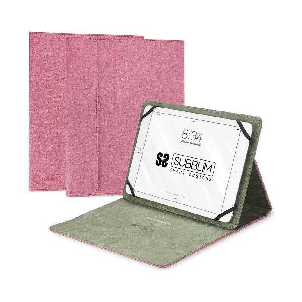 Capa Fólio SUBBLIM Clever Stand Case (Qualquer marca - Poliuretano - Rosa) — miniatura 2